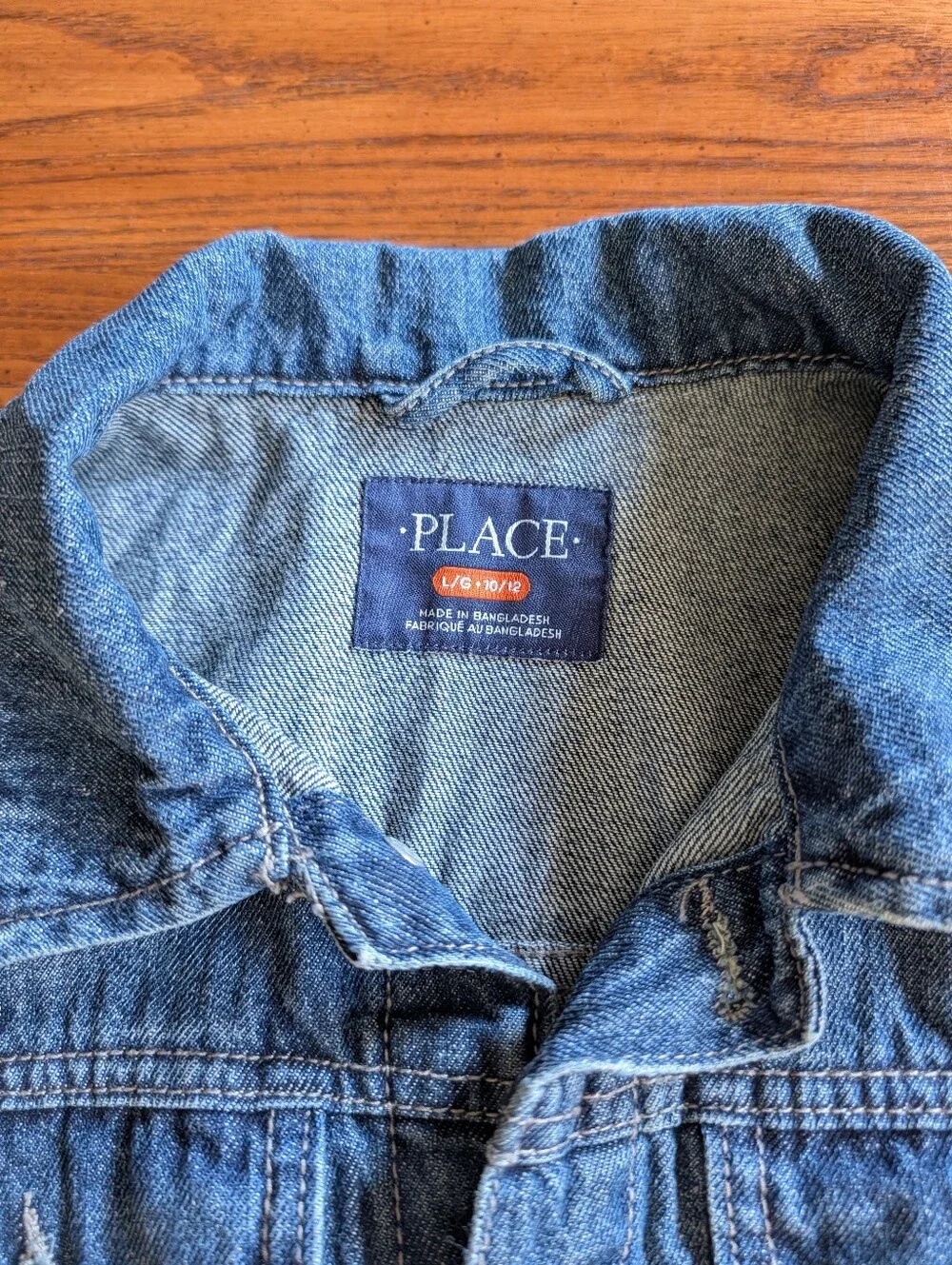 The Children's Place Classic Blue Denim Jacket Youth Large 10/12 EUC